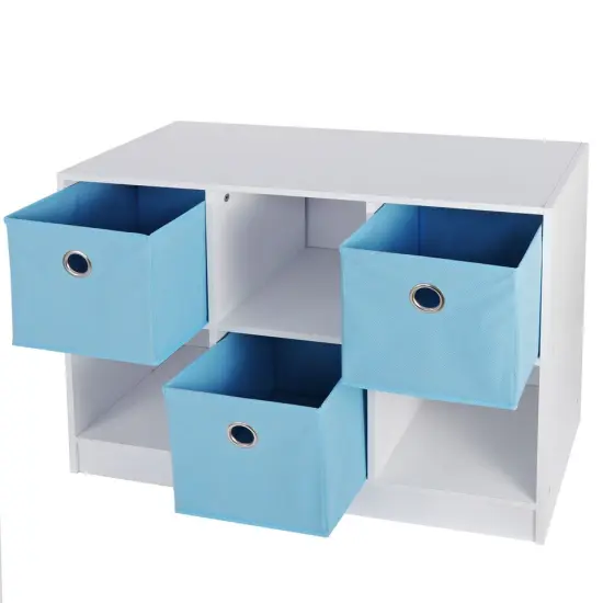 6 Cube Storage Cabinet Shelves Basic Bookcase Boxes Bookshelf. {2}