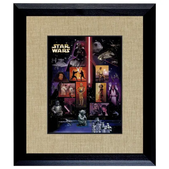 Star Wars U.S. Stamp Sheet in 16x14 Wood Frame {1}