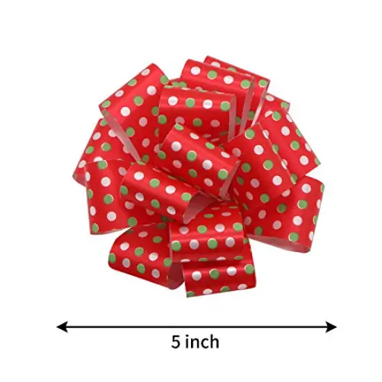 JOYIN 24 Christmas Gift Wrap Ribbon Pull Bows 5", Easy and Fast Gift Wrapping Accessory for Christmas Bows Baskets Wine Bottles Gifts Decoration, Gift Wrapping, Present Decor {3}