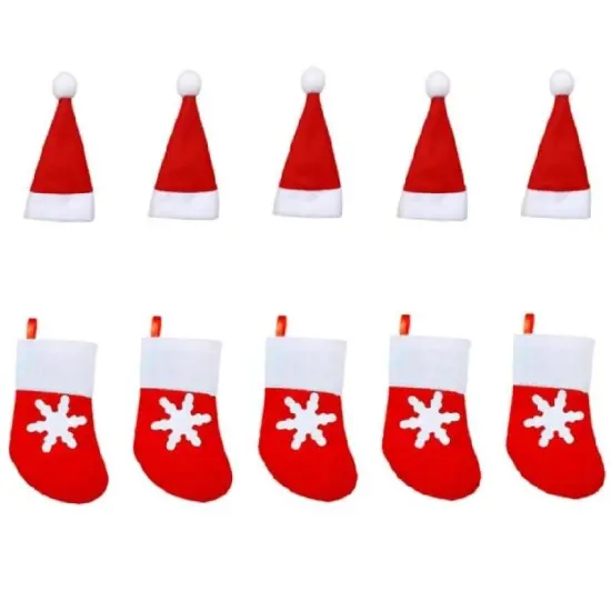 Kitcheniva Santa Hats Christmas Cutlery Holders Table Decoration 10 Pcs {1}