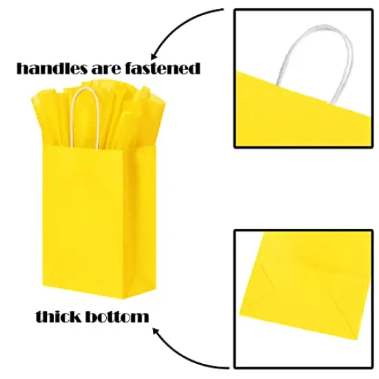 32 Pieces Gift Bags with 32 Tissues, 8 Colors Party Favor Bags with Handles, Rainbow Gift Bags for Wedding, Birthday, Party Supplies and Gifts {4}