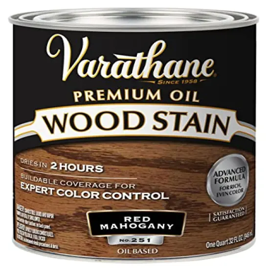 Varathane 211724H Premium Wood Stain, Quart, Red Mahogany {1}