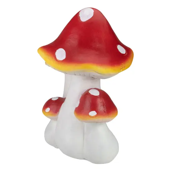Northlight Hand Painted Mushroom Cluster Outdoor Garden Decoration - 17.5" - White and Red {4}