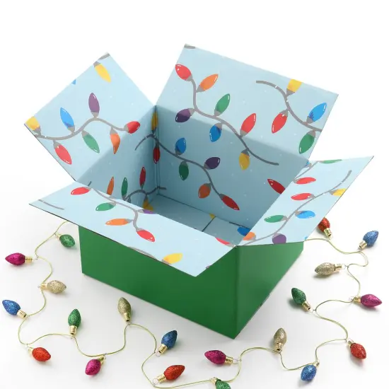Great Papers! Giftin Shipping Box, Holiday Lights, 12" x 10" x 1/8" (assembled), Printed Inside and Out, 2-Pack {2}