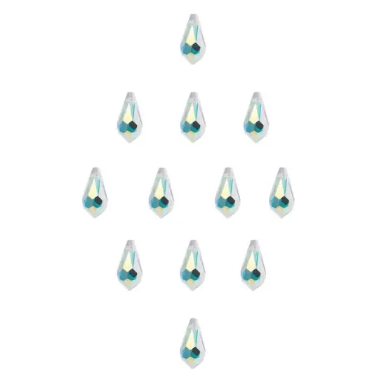 Preciosa 12-Piece Teardrop Glass Pendant, 9x18mm Crystal AB {2}