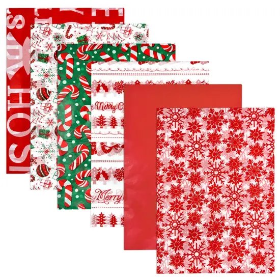Wrapables Tissue Paper 20 x 28 Inch for Gift Wrapping, Arts & Crafts, Paper Flowers, Garlands, Tassels (60 Sheets), Festive Red & Green {1}