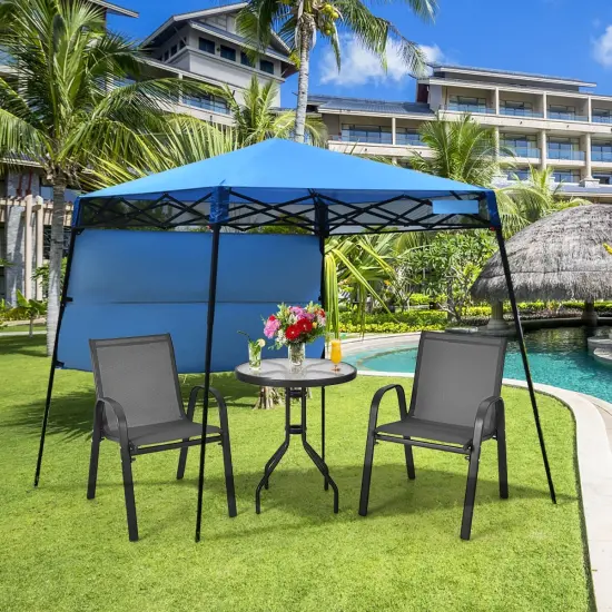 7 x 7 Feet Sland Adjustable Portable Canopy Tent with Backpack Blue {6}