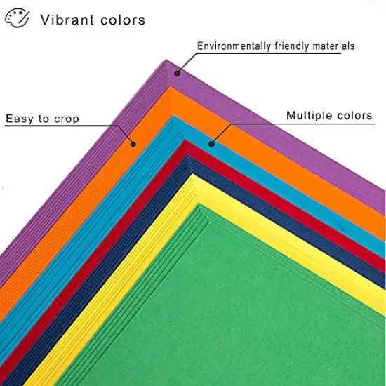 Colored Cardstock - 8.5 x 11 inch / 70 Sheets / 7 Colors Paper 65Ib 180g UAP01 {4}