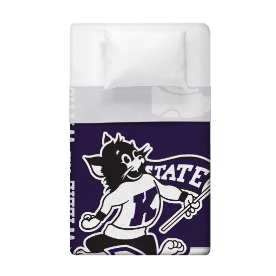 Sleep Squad Kansas State Wildcats Willie the Wildcat Mascot 60” x 80” Raschel Plush College Blanket {4}
