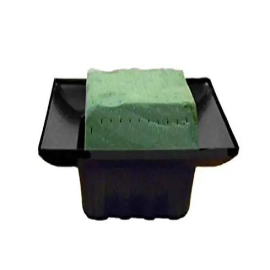 Curtis Wagner Plastics FAC-9900 Flower Arrangement Container (5-Pack) – Black, Square 5.5" x 5.5" Inside x 2.5" Depth Plastic Containers for Floral Arrangement and Wedding Centerpieces for Tables {6}