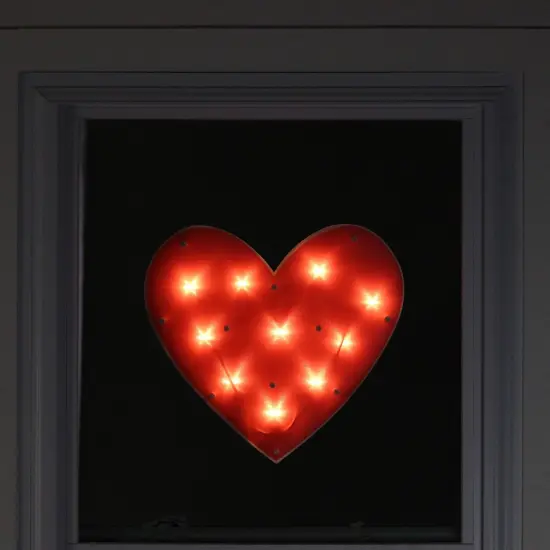 Northlight 14" Lighted Heart Valentine's Day Window Silhouette Red {4}