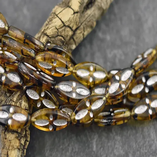 *10* 20x9mm Silver Washed Root Beer Topaz Marquise Oval Beads {3}