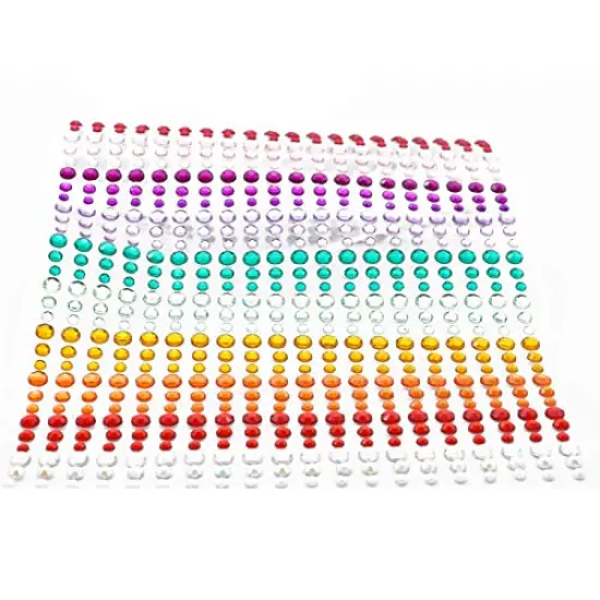 900 Pieces Self-Adhesive Rhinestone Stickers,15 Colors,DIY Face Gems Body Stickers Nail Makeup 3mm 4mm 5mm Festival Carnival Embellishments for Crafts 1pcs {6}