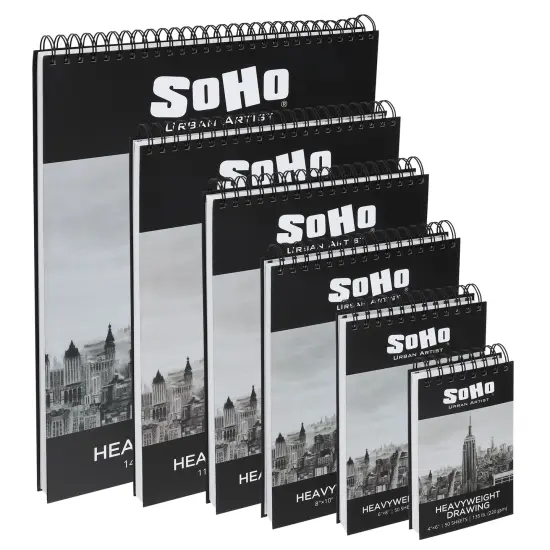 SoHo Urban Artist Hardcover Drawing Pad - 135 lb. (220gsm) Drawing Paper Pads for Artists, Travel, Illustrations, & More! - Single {2}