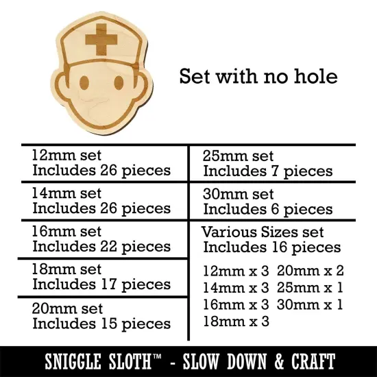 Occupation Medical Nurse Icon Mini Wood Shape Charms Jewelry DIY Craft {1}