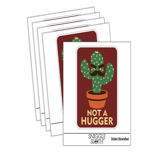 Not A Hugger Cactus Succulent Waterproof Vinyl Phone Tablet Laptop Water Bottle Sticker Set - 5 Pack {2}