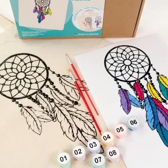 ROSATalent: Eco-Friendly Cotton Ecobag Coloring Kit &ndash; Dream Catcher (220 GSM, 38x42 cm) {4}