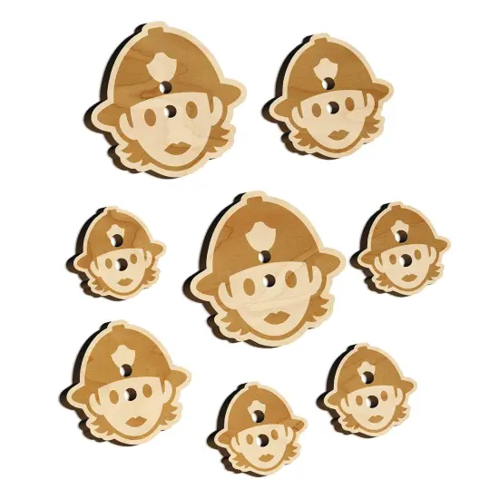 Occupation Firefighter Fire Woman Icon Wood Buttons for Sewing Knitting Crochet DIY Craft {7}