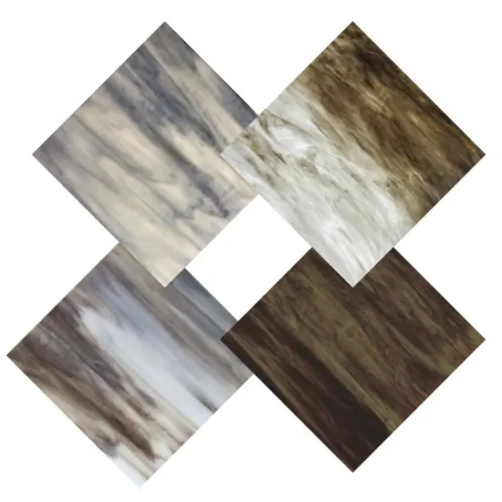 Wissmach 4 Sheet Mixed Color Variety Stained Glass Pack and Mosaic Glass, Brown {2}