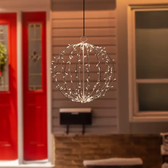 Northlight LED Lighted 3D Hanging Sphere Christmas Decoration &ndash; Warm White - 23" {1}