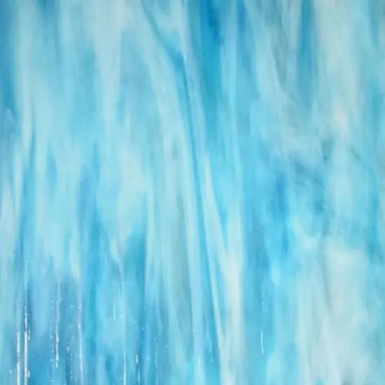 Wissmach Stained Glass Sheet and Mosaic Glass: Sky Blue Wisspy Opal {1}