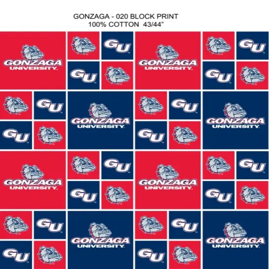 Sykel Enterprises-Gonzaga University Cotton Fabric-Gonzaga Bulldogs Geometric Cotton Quilting Fabric {1}
