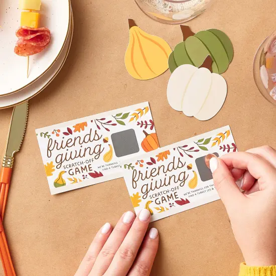 Big Dot of Happiness Fall Friends Thanksgiving - Friendsgiving Party Game Scratch Off Cards - 22 Count {3}