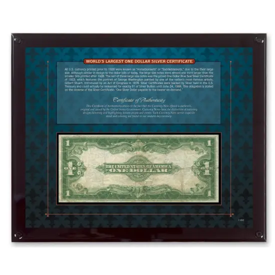 World's Largest Silver Certificate {2}