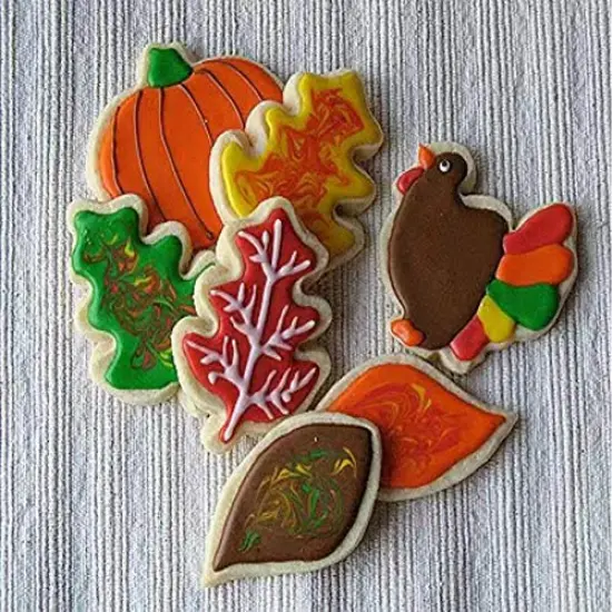 8 PiecesFall Thanksgiving Cookie Cutters Set -Pumpkin, Football,Turkey, Maple Leaf, Oak Leaf,Squirrel,Candy Corn and Acorn- Stainless Steel {2}