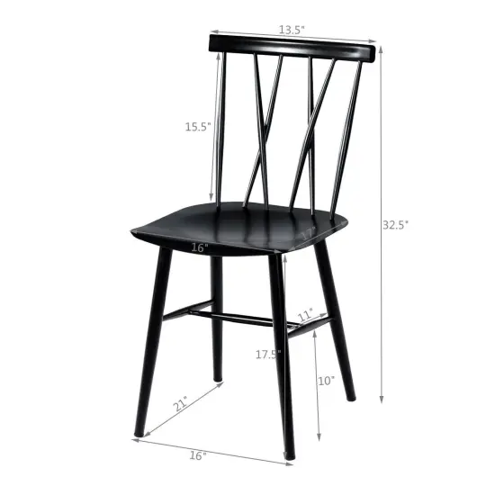 Set of 2 Armless Cross Back Kitchen Dining Side Chairs {4}