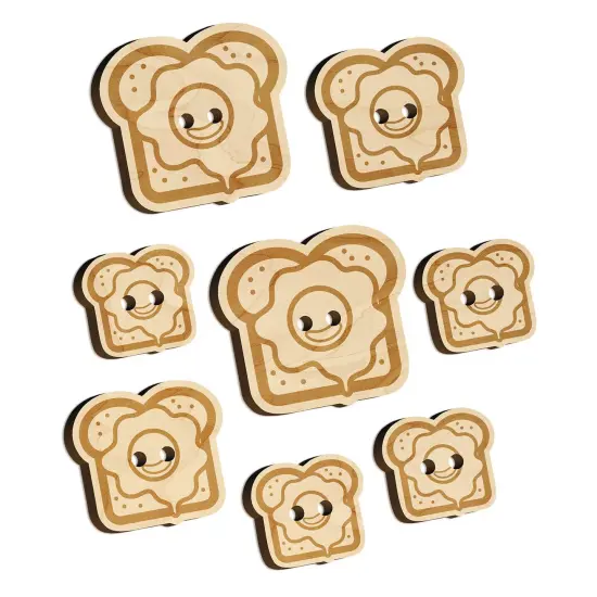 Delicious Eggs on Toast Bread Wood Buttons for Sewing Knitting Crochet DIY Craft {7}