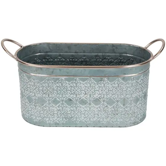 Northlight Metal Storage Bins with Handles - 19.25" - Set of 2 Gray {5}