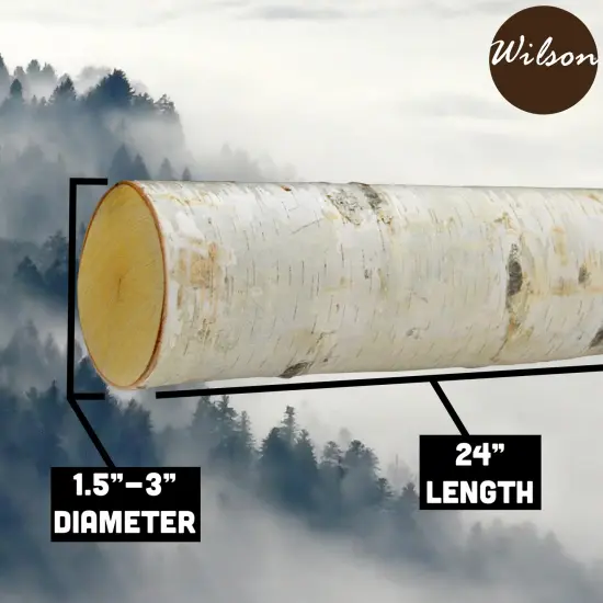 Wilson Decorative White Birch Log Bundle, Natural Bark Wood Home D&eacute;cor 1.5-3" Dia. X 17.5" or 24" Length {2}