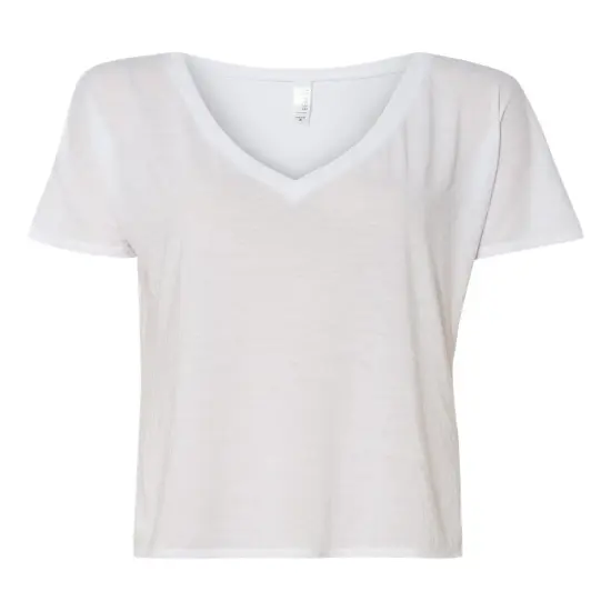BELLA + CANVAS&reg; Women&rsquo;s Slouchy V-Neck Short Sleeve T-Shirt White {1}