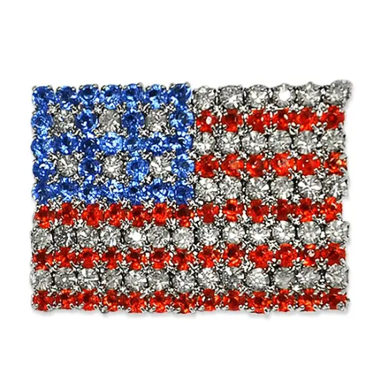 Rhinestone American Flag Pin 1 1/2" x 1" {1}
