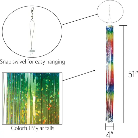 51-inch Rainbow Mylar Windsock {5}