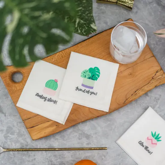 Fun Weekend Plants Cocktail Napkins, Set of 4 {2}