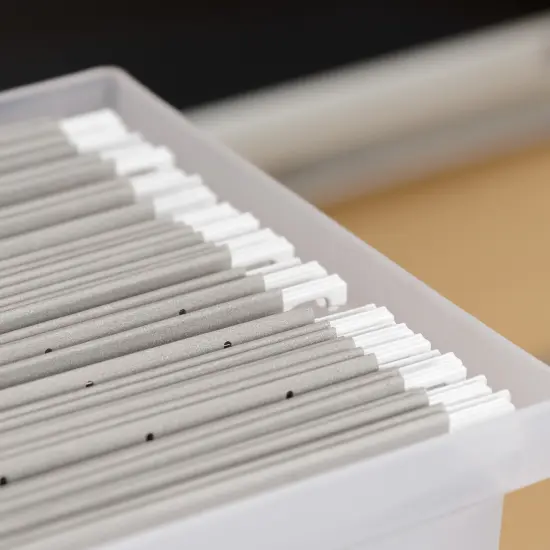 IRIS USA Medium Portable Desktop File Box with Open Lid, 6 Pack, Side Handles, Hanging File Folders, Tabs & Inserts, Letter Size, Magazines, Newspapers, Mail, Books, Notebooks, Clear {3}