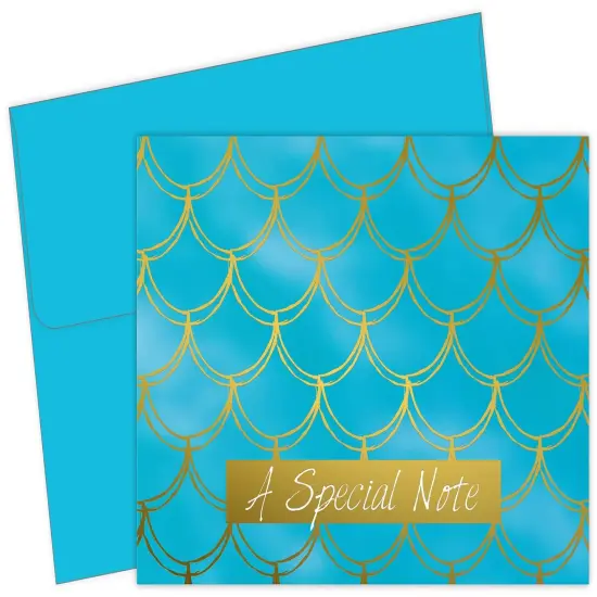 Great Papers! Thank You Note Card and White Envelope, Mermaid with Gold Foil, 4.75" x 3.375"(folded), 50 count {1}