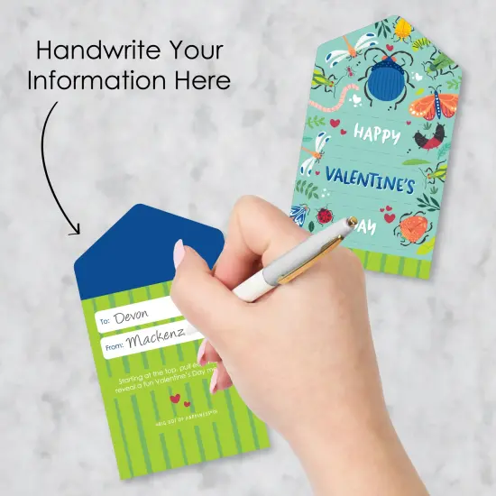 Big Dot of Happiness Buggin' Out - Bugs Cards for Kids - Happy Valentine's Day Pull Tabs - Set of 12 {4}