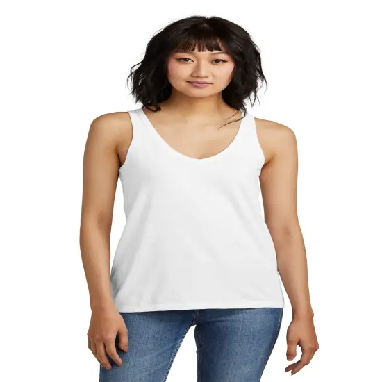 District&reg; Women&rsquo;s Perfect Blend&reg; CVC V-Neck Tank For Adult Heathered charcoal {7}