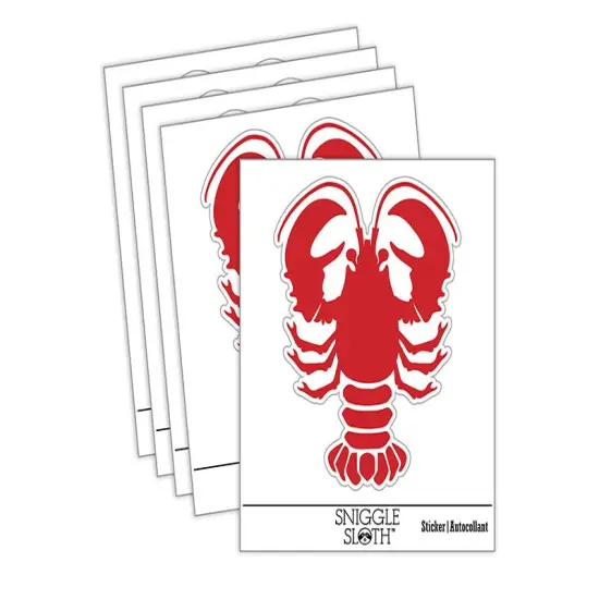 Maine Lobster Silhouette Waterproof Vinyl Phone Tablet Laptop Water Bottle Sticker Set - 5 Pack {1}