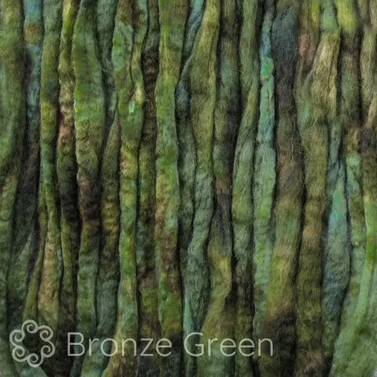 LEARN TO SPIN - Beginner's Spinning Kit with Hand Dyed BFL Roving, Drop Spindle & Printed Instructions w/ Video. Many Colors. Bronze Green {2}