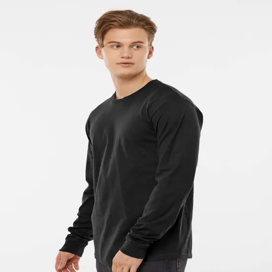 Tultex&reg; Heavyweight Jersey Long Sleeve Crewneck T-Shirt Heather grey {5}