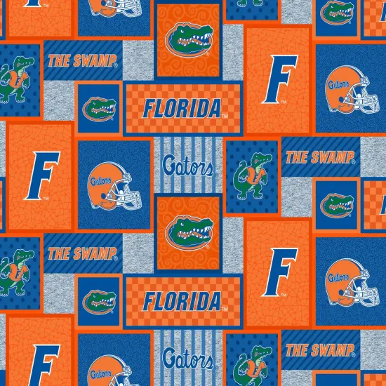 Sykel Enterprises-University of Florida Fleece Fabric-Florida Gators College Patch Fleece Blanket Fabric-Sold by the yard {1}