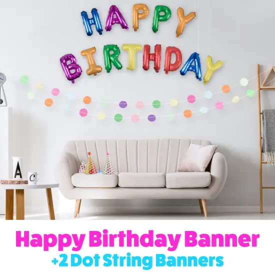 PartySticks Dotz Happy Birthday Decorations - 21pk {2}