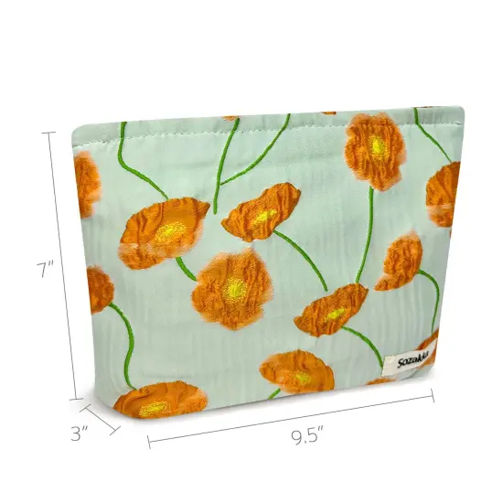 Wrapables Cosmetic Pouch, Makeup and Toiletry Travel Bag, Textured Poppies {2}