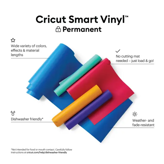 Cricut Smart Vinyl - Permanent, Red, 13 in x 5 ft(1) {3}