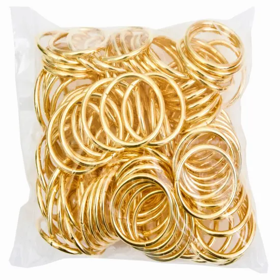 John Bead 1" Brass Metal Rings, 100pcs {4}