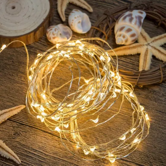 100 LED Fairy Lights Plug in String Light Outdoor Warm white {4}